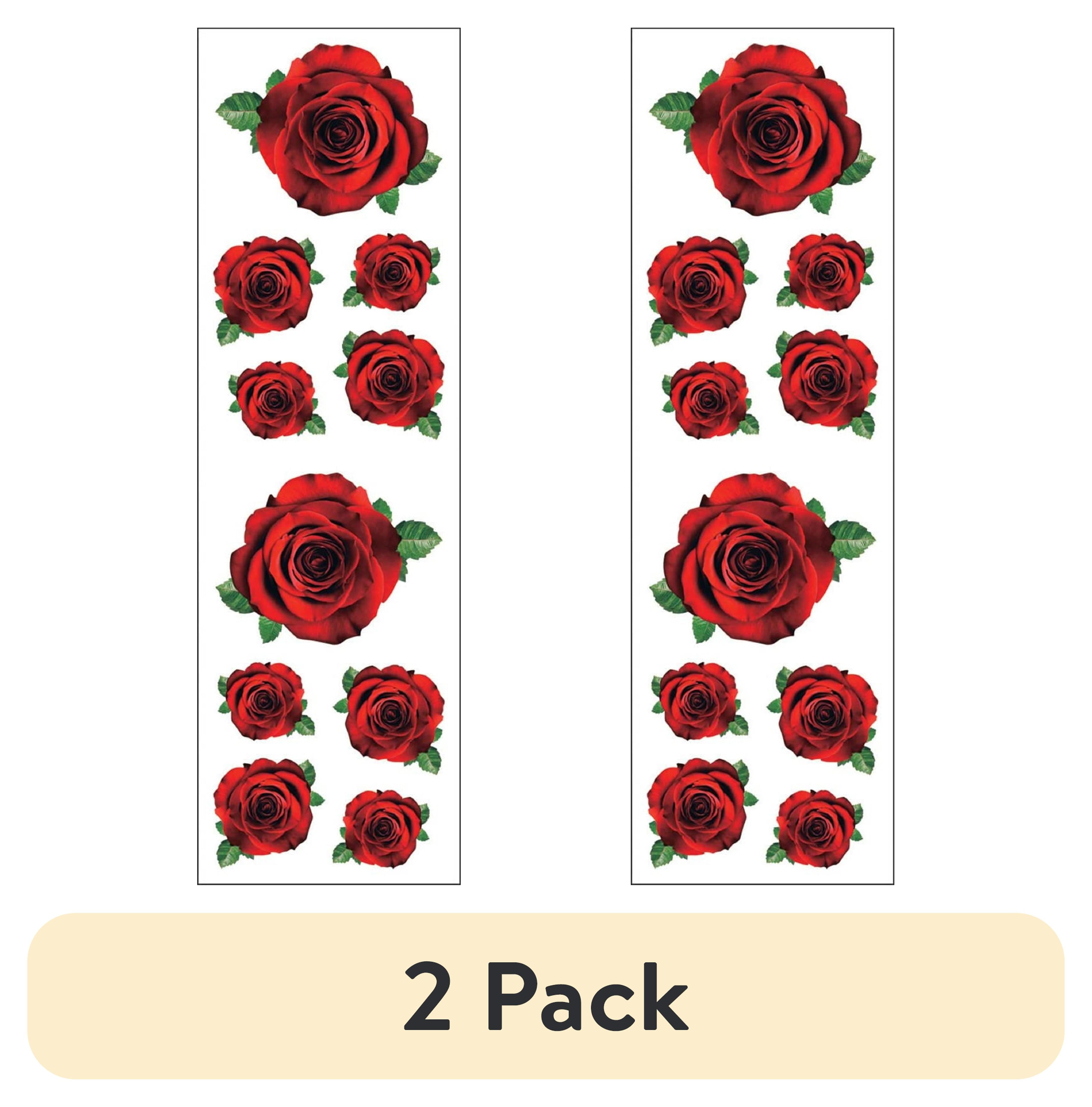 (2 pack) Red Roses Assorted Stickers - 3 Sticker Sheets Per Pack (MG199 ...