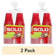 2 pack Red Solo Party Plastic Disposable Cups, 18 oz, 50 Count