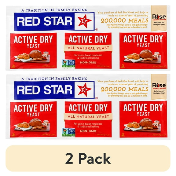 (2 pack) Red Star All-Natural Active Dry Yeast, 0.75-Ounces, 3-Pack Strip