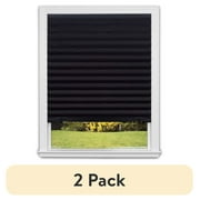 2 pack Redi Shade No Tools Original Blackout Pleated Paper Shade Black, 36 in x 72 in