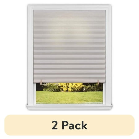 (2 pack) Redi Shade No Tools Original Light Filtering Pleated Paper Shade Natural, 36 in x 72 in.