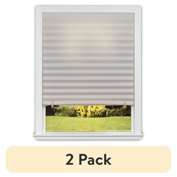 (2 pack) Redi Shade No Tools Original Light Filtering Pleated Paper Shade Natural, 36 in x 72 in.