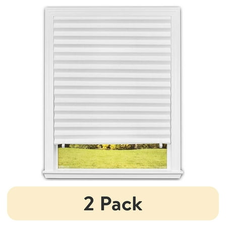 (2 pack) Redi Shade No Tools Original Light Filtering Pleated Paper Shade White, 36 in x 72 in