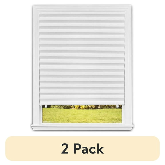 (2 pack) Redi Shade No Tools Original Light Filtering Pleated Paper Shade White, 36 in x 72 in