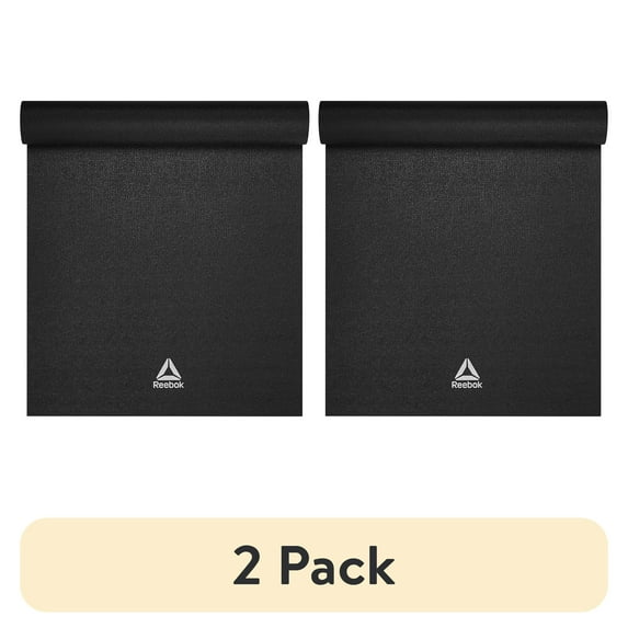 (2 pack) Reebok Delta 5mm Pro Hd Fitness Mat, Ultra-Dense, Black