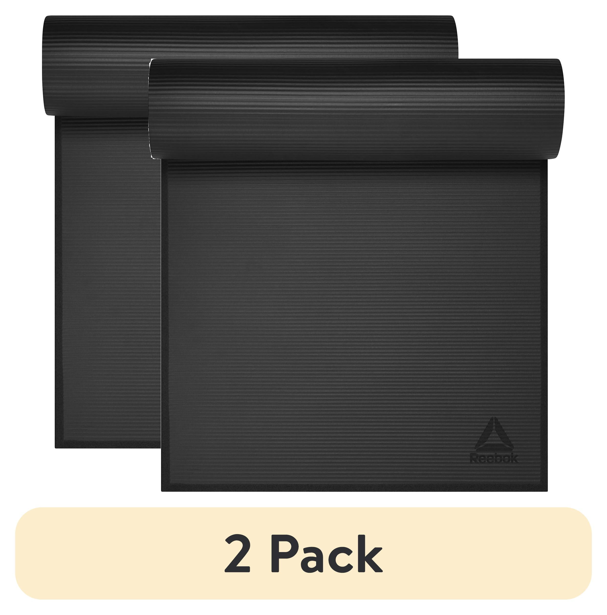 (2 pack) Reebok Delta Performance Fitness Mat - Black, 72" X 24" X 15Mm