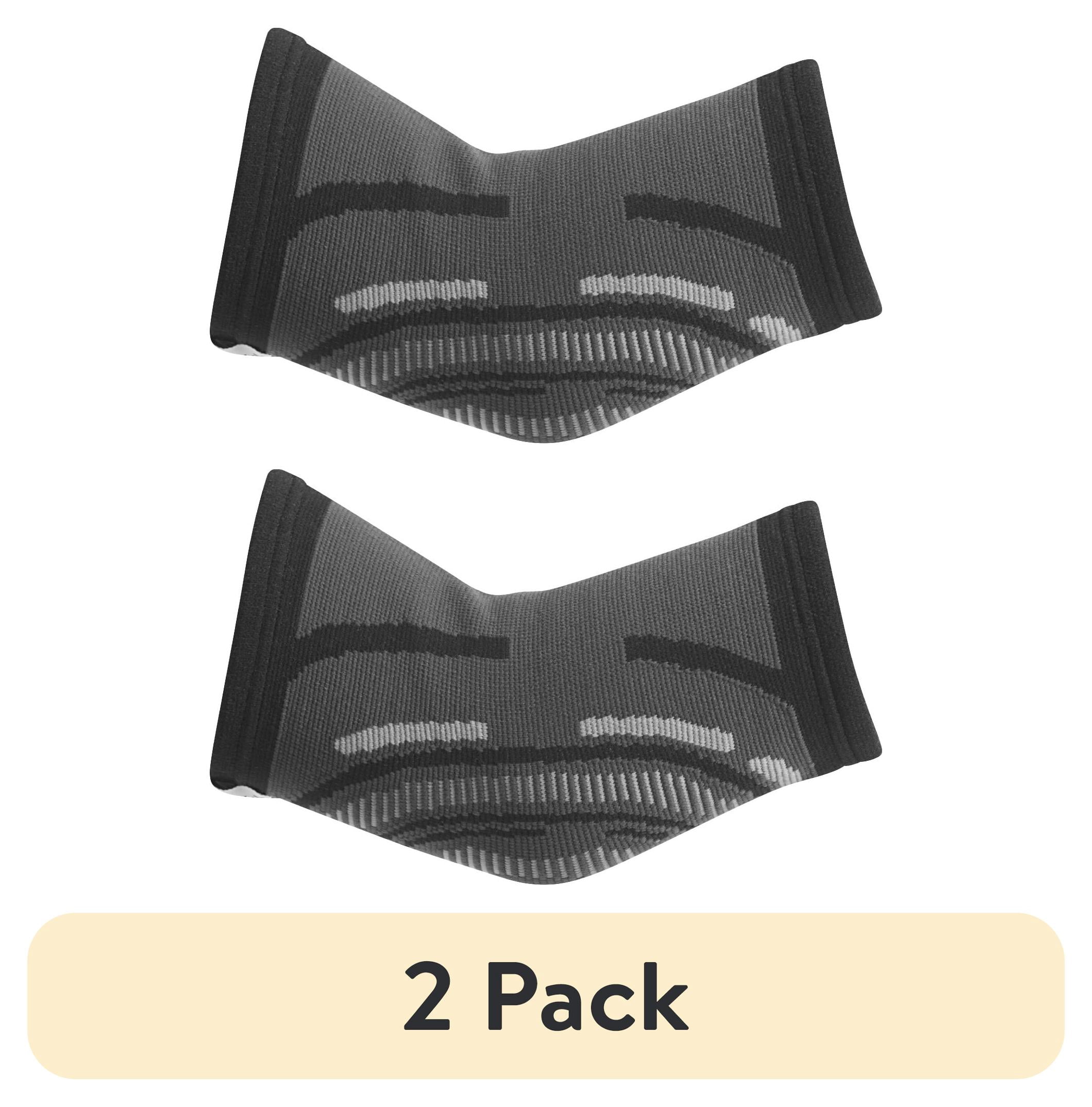 (2 pack) Reebok Delta Speedwick Moisture-Wicking Elbow Support, 4-Way Stretch Knit, Black, Unisex, S/M