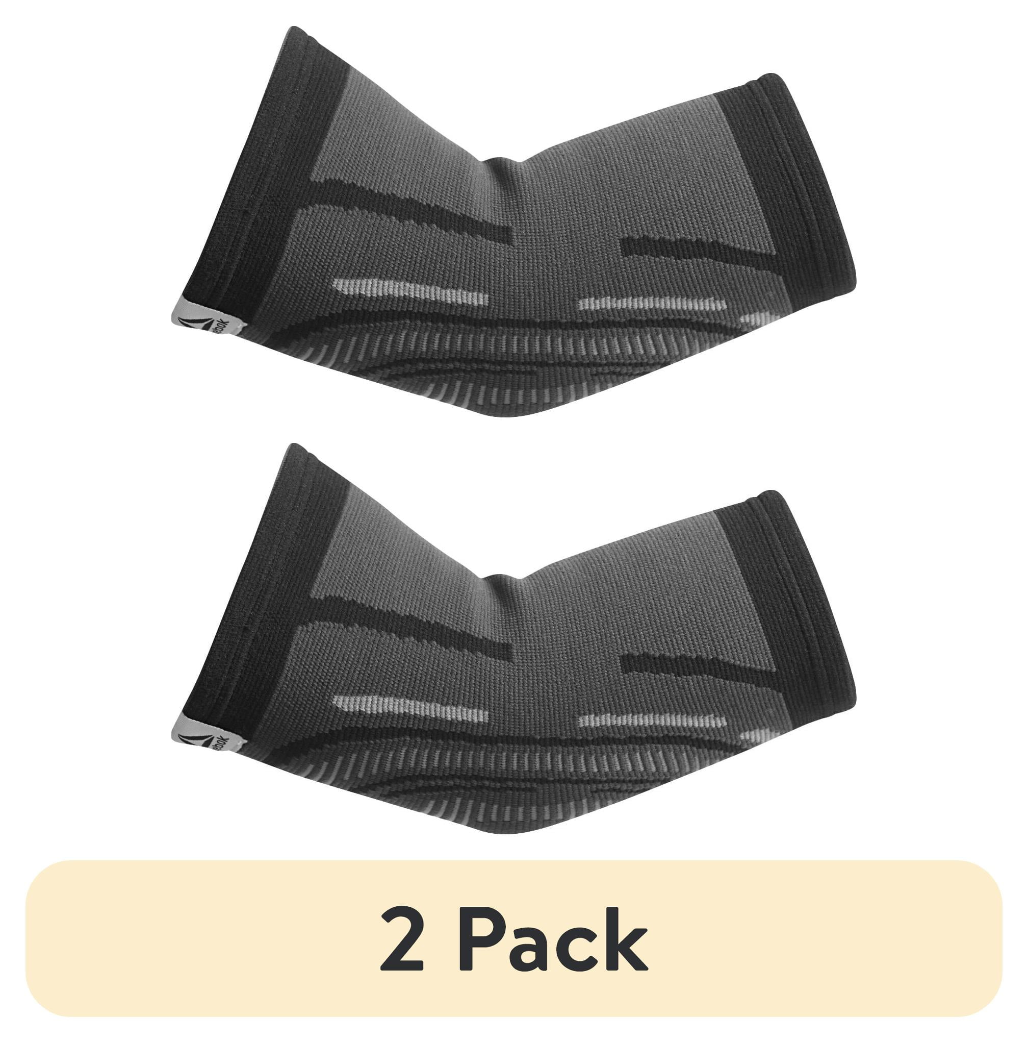 (2 pack) Reebok Delta Speedwick Knit Elbow Support, S/M - L/XL, Black, 4-Way Stretch, Moisture Wicking, Anti-Slip, Unisex