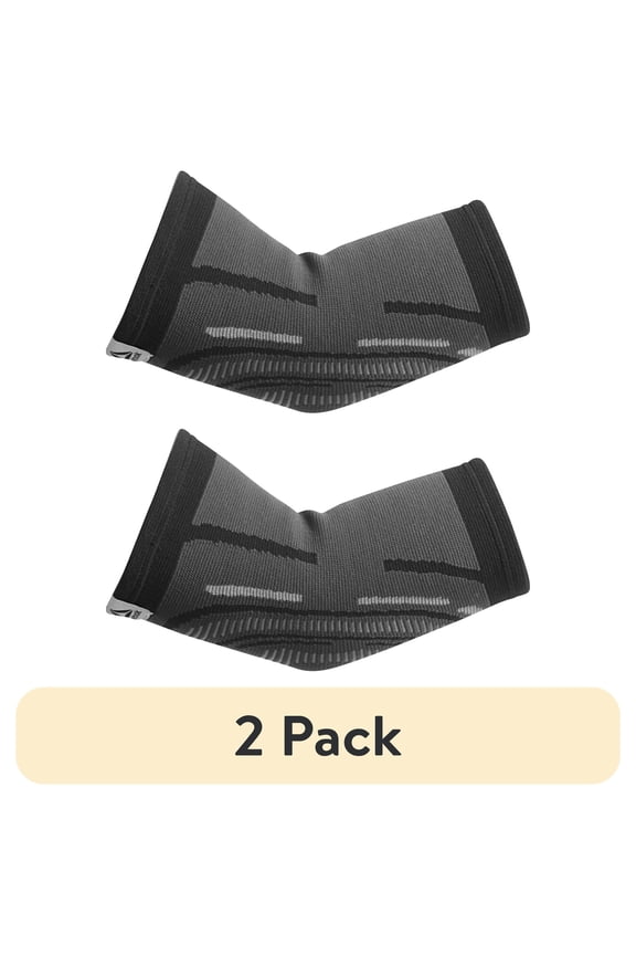 (2 pack) Reebok Delta Speedwick Knit Elbow Support, S/M - L/XL, Black, 4-Way Stretch, Moisture Wicking, Anti-Slip, Unisex