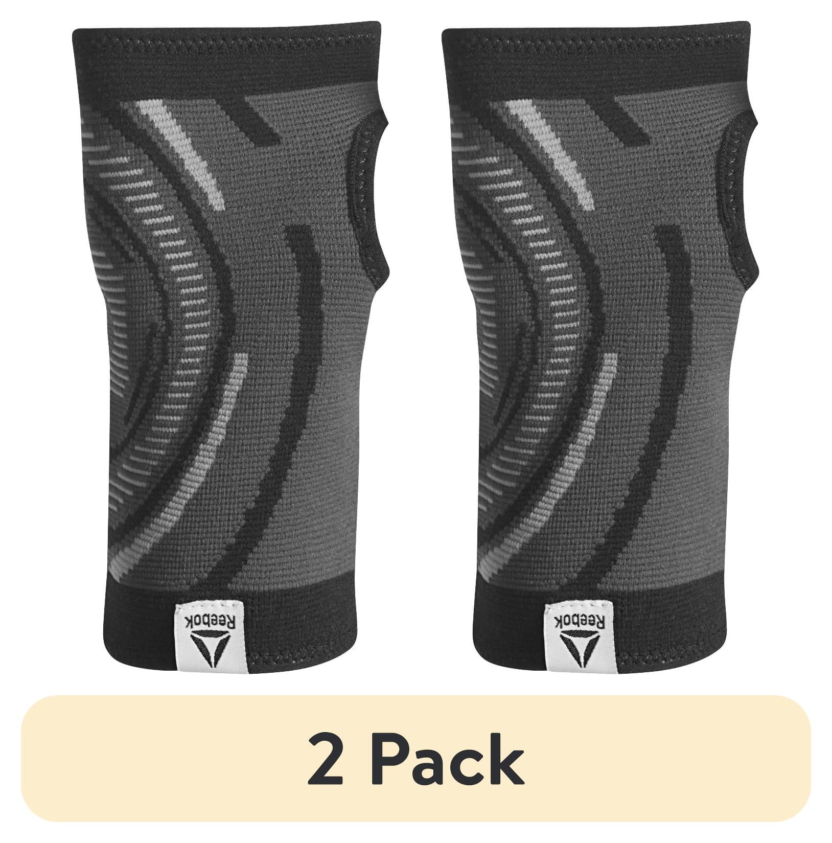 (2 pack) Reebok Delta Speedwick Knit Wrist Support, S/M - L/XL, Black, Moisture Wicking, Neoprene Support, Unisex