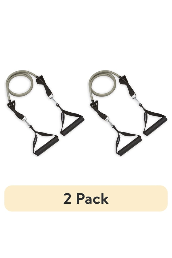 (2 pack) Reebok Delta Sure Grip Resistance Cord, Light Level - Ultra Heavy Level , Interchangeable Tubing