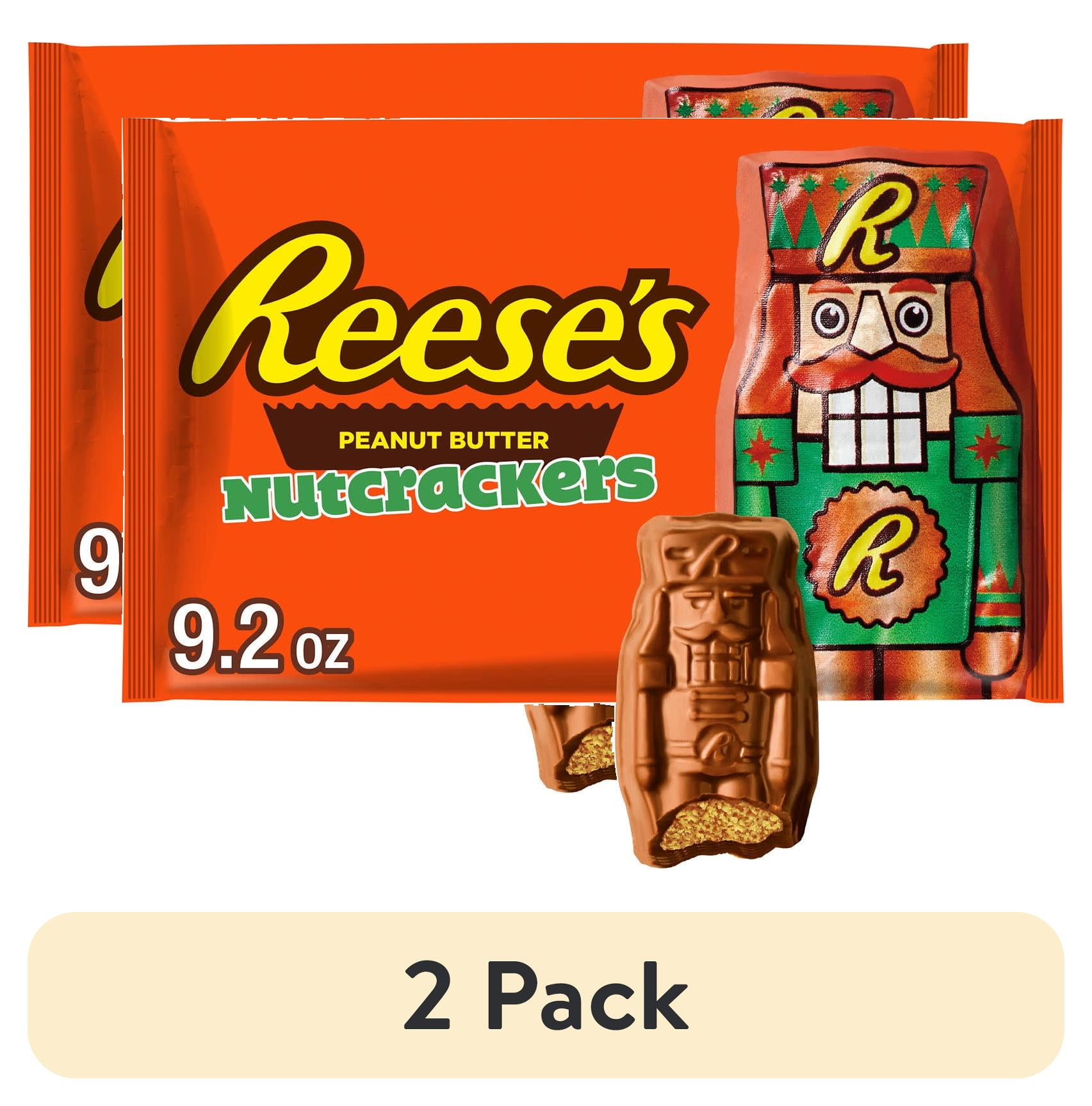 (2 pack) Reese's Chocolate Peanut Butter Creme Nutcrackers Christmas Candy, Bag 9.2 oz