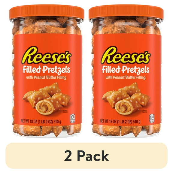 (2 pack) Reese's Peanut Butter Filled Pretzels, 18 oz Sharing Size