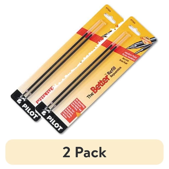 (2 pack) Refill for Pilot Better BetterGrip, EasyTouch and CAMO Ballpoint Pens, Medium Point, Red Ink, 2/Pack