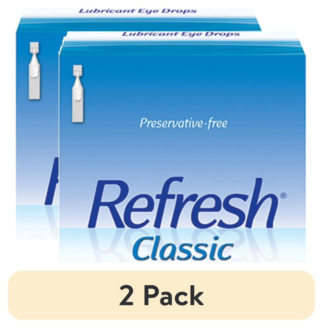 (2 pack) Refresh Classic Lubricant Eye Drops Preservative-Free Artificial Tears, 0.4 ml, 50 Count