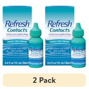 2 pack Refresh Contacts Contact Lens Comfort Drops Artificial Tears Contact Lens Rewetter, 12 ml