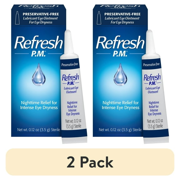 (2 pack) Refresh P.M. Preservative-Free Lubricant Eye Ointment, 3.5 g