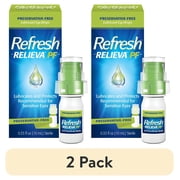 2 pack Refresh Relieva PF Preservative-Free Artificial Tears Lubricant Eye Drops, 10 ml