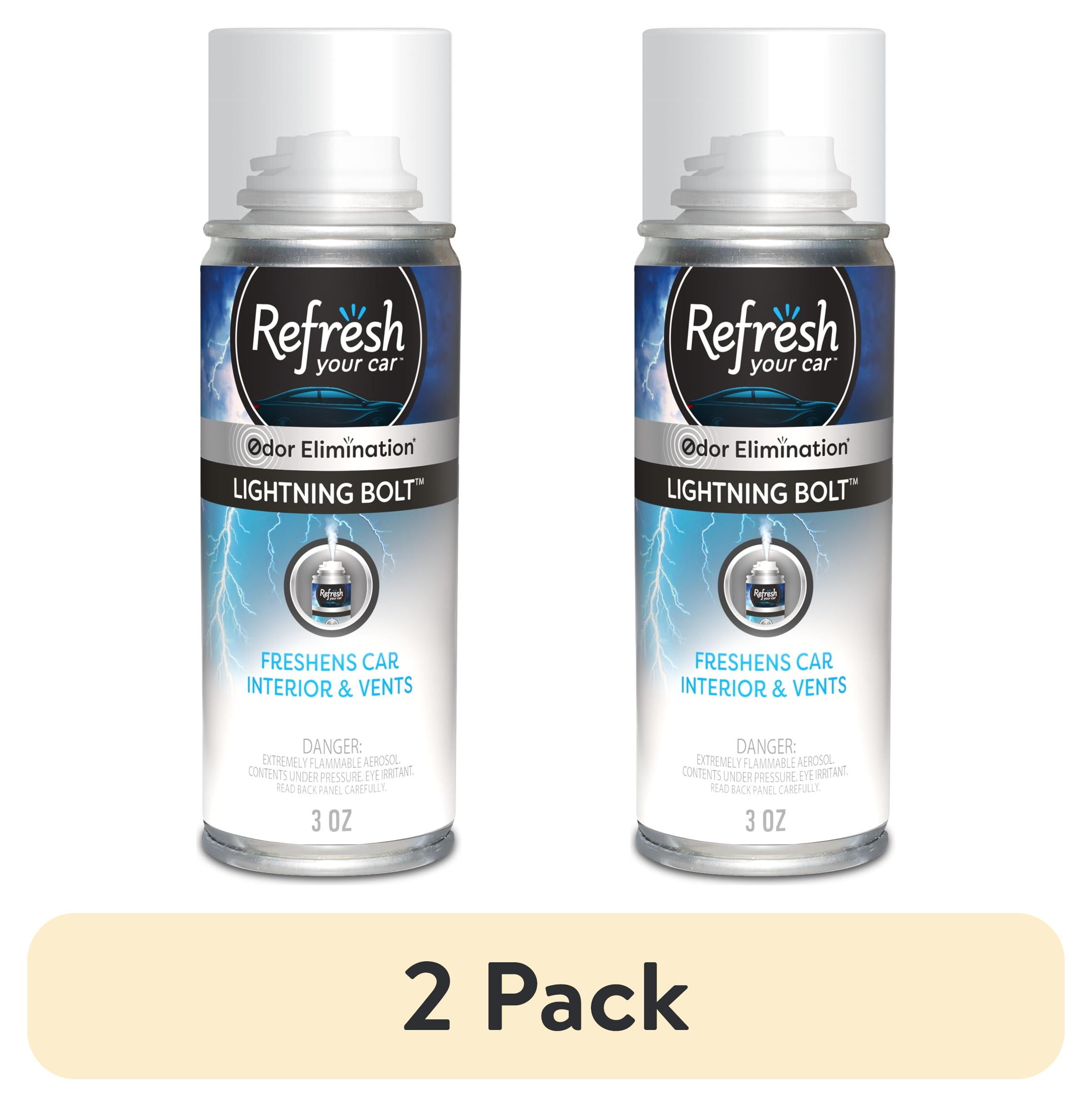 (2 pack) Refresh Your Car! Active Odor Elimination Fogger (Lightning Bolt Scent)