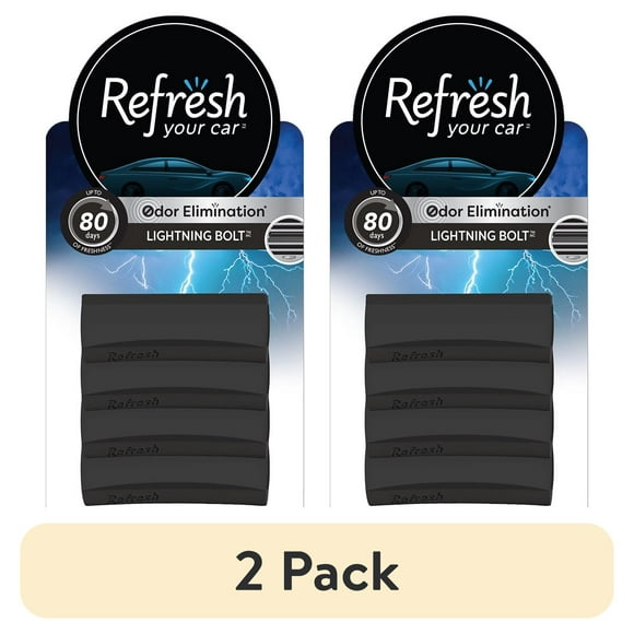 (2 pack) Refresh Your Car! Air Freshener (Lightning Bolt Scent, 4 Pack)