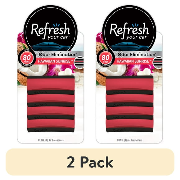 (2 pack) Refresh Your Car! Hawaiian Sunrise Contour Vent Stick Car Air Freshener - 4 Ct