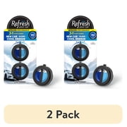 2 pack Refresh Your Car Mini Diffuser Car Air Fresheners, New Car / Cool Breeze Scent, 2 Pack