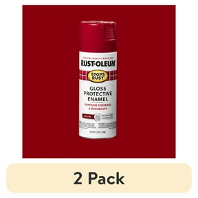 (2 pack) Regal Red, Rust-Oleum Stops Rust Protective Enamel Gloss Spray Paint-7765830, 12 oz