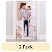 (2 pack) (2 pack) Regalo Easy Step Extra Tall Walk-Through Baby Gate, 29.5-38.5 in, Pressure Mount with Hardware Mount Option, Fits Doorways & Hallways, Ages 6-
