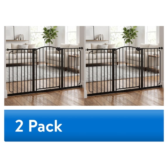 (2 pack) (2 pack) Regalo 58" Extra Wide Arched Decor Baby Safety Gate, Fits 30.5-58", Bronze