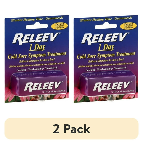(2 pack) Releev Cold Sore Symptom Treatment I Day - .2 Oz