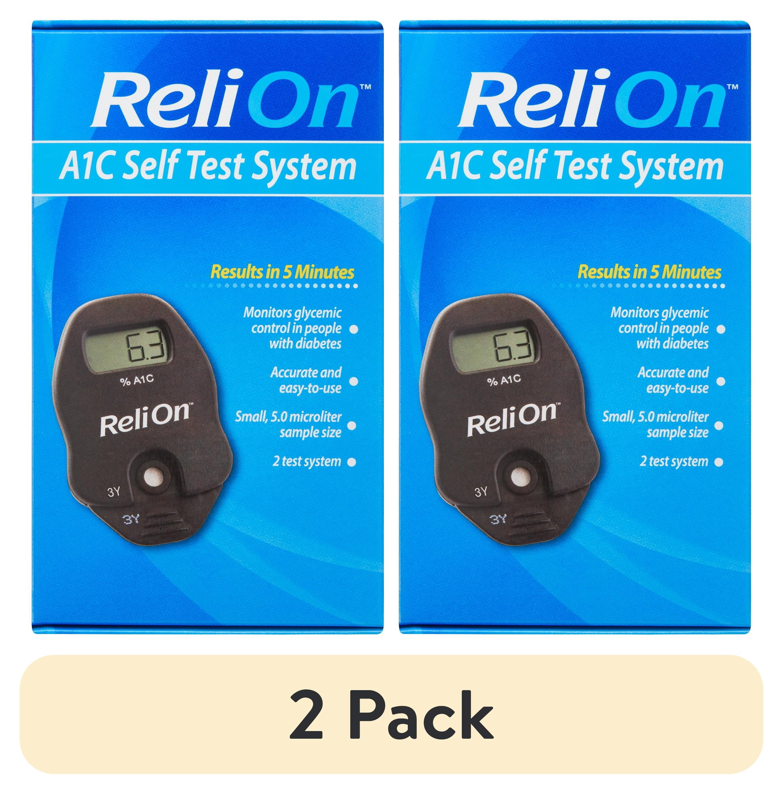(2 pack) ReliOn A1C Self Test System