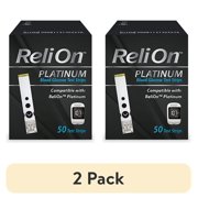 2 pack ReliOn Platinum Blood Glucose Test Strips, 50 Count