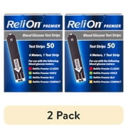 2 pack ReliOn Premier Blood Glucose Test Strips, 50 Count