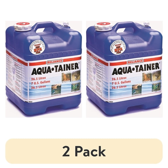 (2 pack) Reliance Aqua-Tainer, 7 Gallon Water Container, Durable Leak Proof