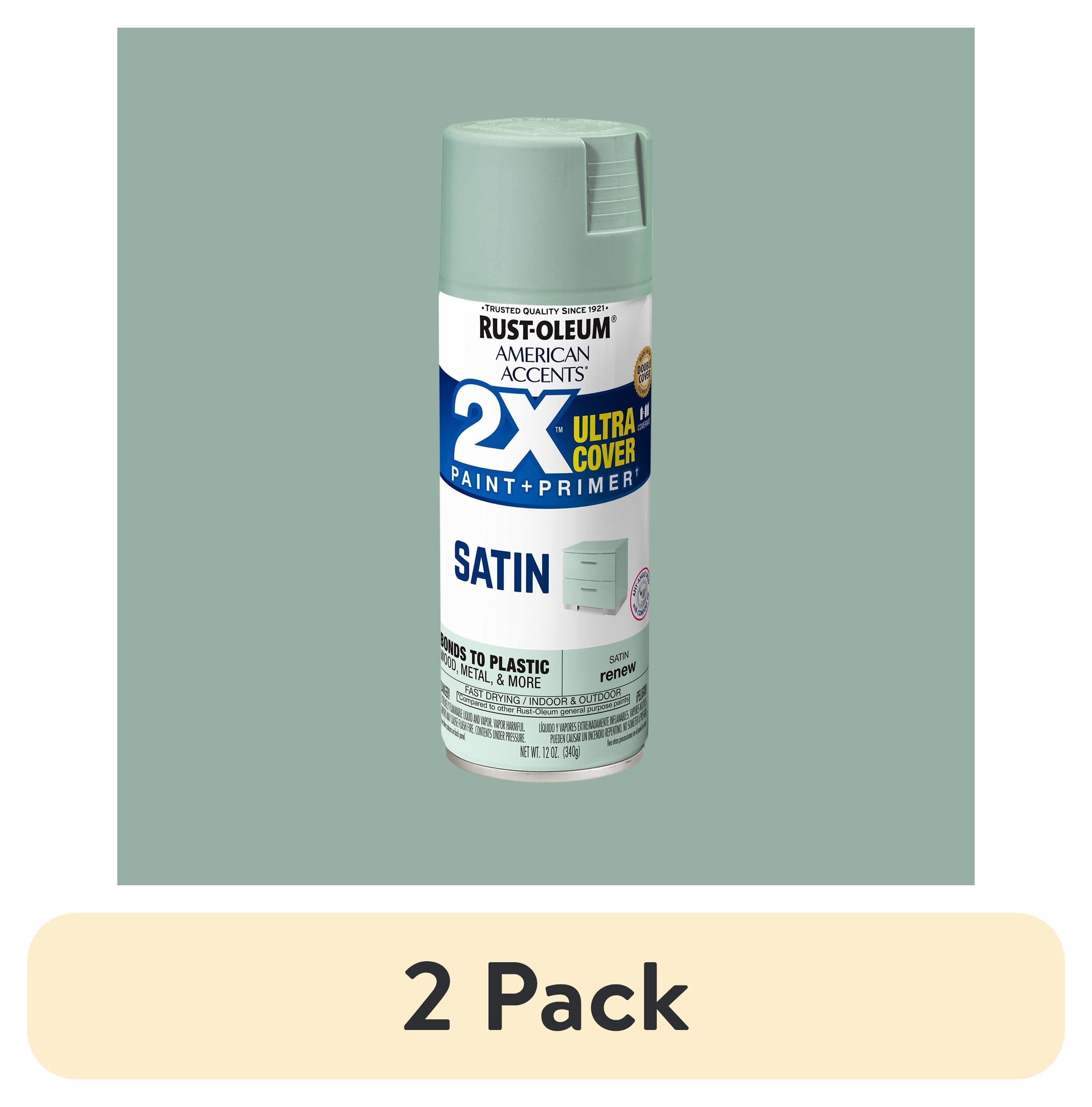 (2 pack) Renew, Rust-Oleum American Accents 2X Ultra Cover Satin Spray Paint-393536, 12 oz