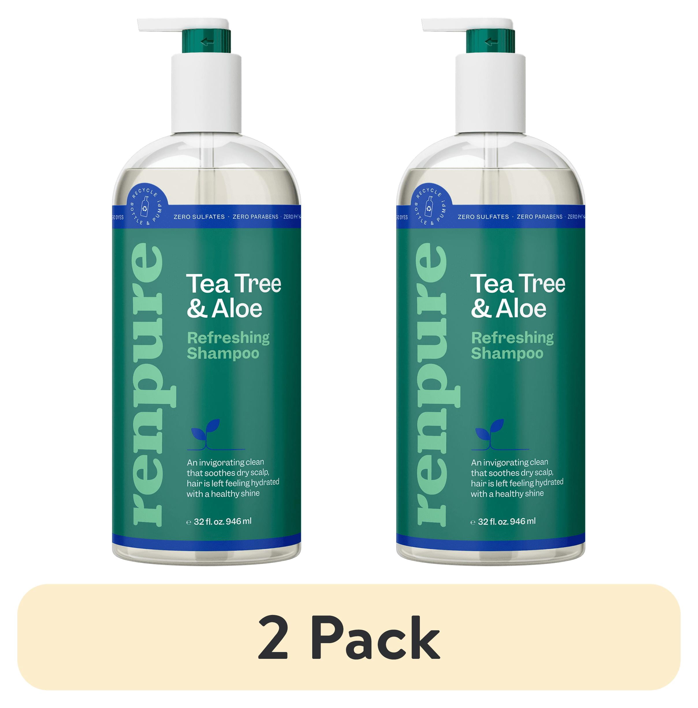 (2 pack) Renpure Tea Tree & Aloe Refreshing Shampoo for All Hair Types, 32 fl oz