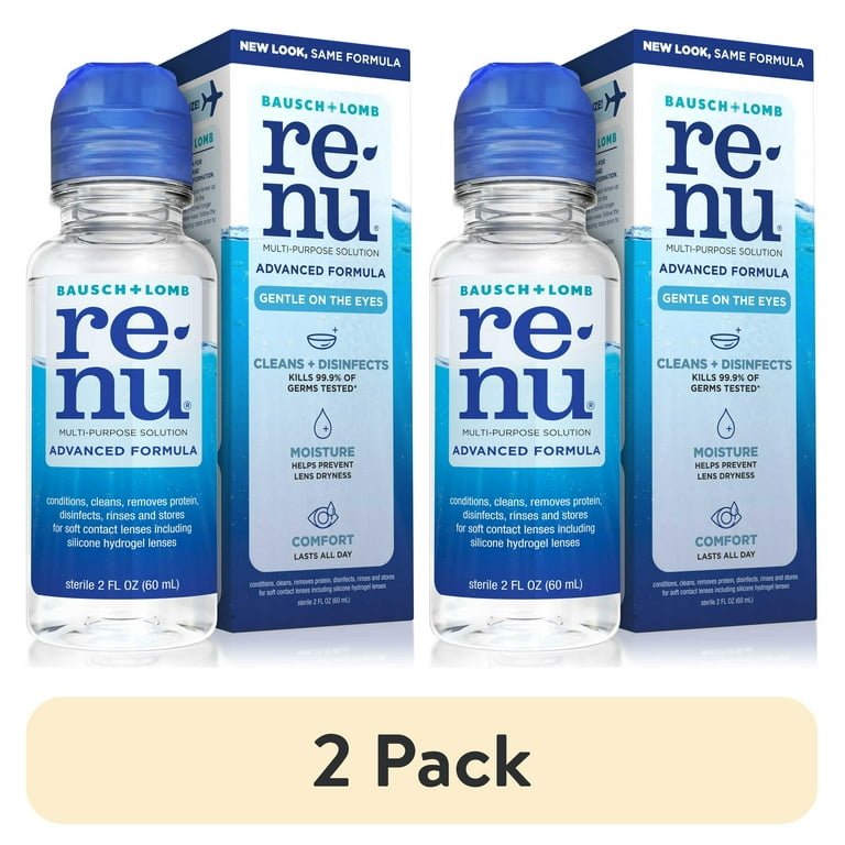 2 pack) Renu Contact Lens Solution, Advanced Formula Triple