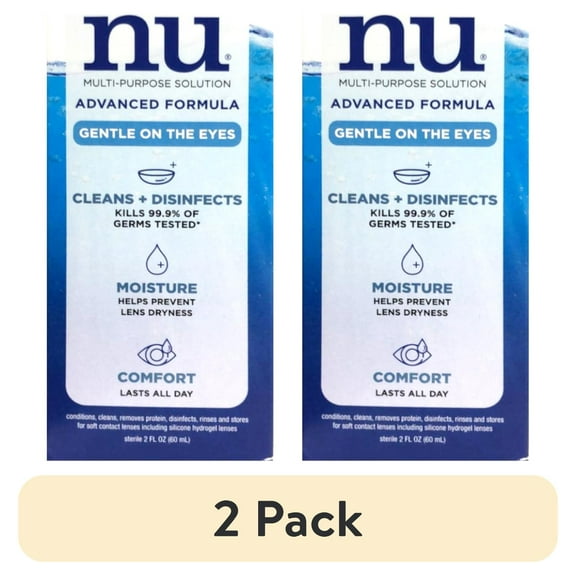 (2 pack) Renu Contact solution, Advanced Triple Disinfectant Formula 2 fl oz