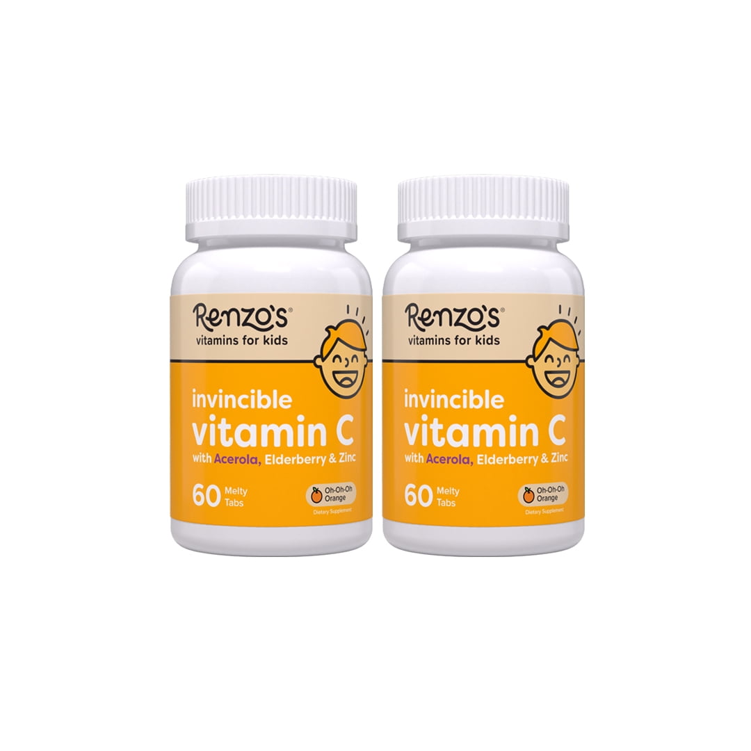 2 pack) Renzo's Invincible Vitamin C for Kids with Elderberry