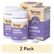 (2 pack) Renzo's Smile Patrol Kids Probiotic Tablets, Kids Vitamins for Oral Health Support, Grape Flavor, 30 Count