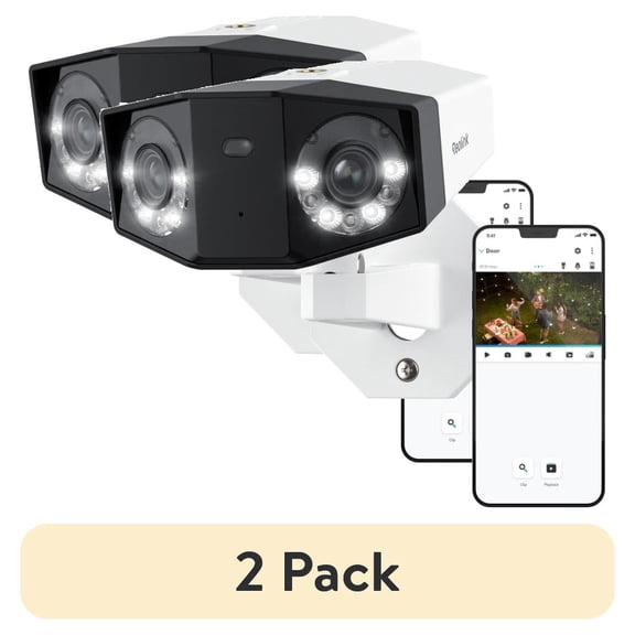 (2 pack) Reolink 16MP Duo 3 Dual-Lens PoE Security Camera with 180° View Motion Track Color Night 24/7 Record