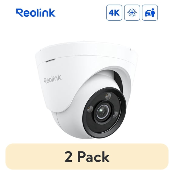 (2 pack) Reolink CX820 4K 8MP PoE IP Dome Security Camera ColorX Night Vision F1.0 Super Aperture WDR Technology True Color in Low Light Person/Vehicle/Animal Detection