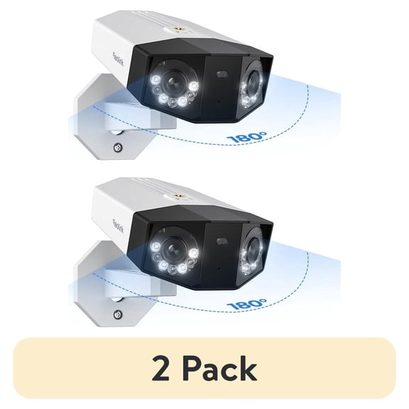 (2 pack) Reolink Duo 2 PoE 4K Security Camera with Dual-Lens 180° Panorama View Color Night Vision, Smart Person/Car/Pet Detection, 2-Way Audio