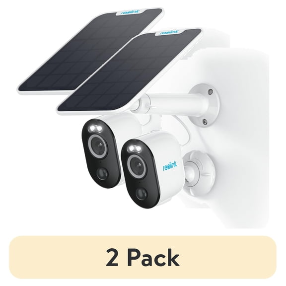 (2 pack) Reolink 4MP Outdoor Wireless Battery-Powered Security Spotlight Camera, Color Night Vision, Human/Vehicle Smart Detection, 2.4/5Ghz WIFI, Supports Smart Home, Argus 3 Pro with Solar Panel