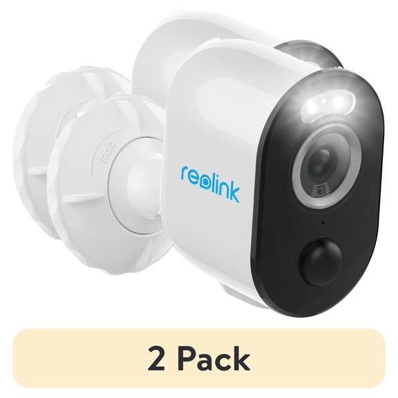(2 pack) Reolink 4MP Solar/Battery Powered Outdoor Security 2.4/5GHz WiFi Camera, Smart Person/Vehicle Detection, Spotlight Activated by Motion, Support Google Assistant, Argus 3 Pro camera
