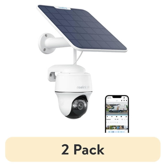 (2 pack) Reolink Argus PT Ultra 8MP Pan & Tilt Solar Security Camera with Spotlights, Battery, Smart Detection, Outdoor Wireless Surveillance