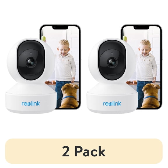 (2 pack) Reolink E1 Pro 5MP Smart Indoor WiFi Security Camera, 360° Pan Tilt, Auto Tracking, Baby Crying Detection, Pet & Person Detection, Two-Way Audio, Dual-Band 2.4/5GHz WiFi, Night Vision, microSD Storag