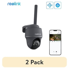 (2 pack) Reolink Go PT Ultra 4K 4G LTE Black Security Camera, Pan Tilt, Color Night Vision, Smart Detection, SIM Included