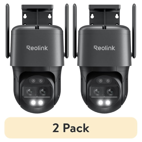 (2 pack) Reolink TrackMix WiFi 4K Dual-Lens Pan Tilt Wired Gray Security Camera, Auto Tracking, Color Night Vision, 6x Hybrid Zoom, Smart Detection