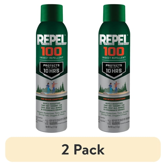 (2 pack) Repel 100 Insect and Mosquito Repellent, Long-Lasting Bug Spray with 98% DEET, 4 Oz